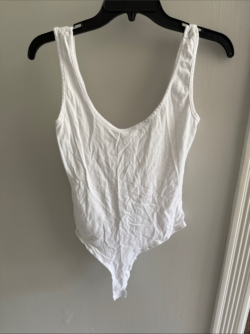 Charlotte Russe White Scoop Neck Tank Bodysuit
